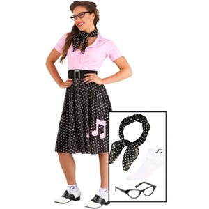 HalloweenCostumes.com  Women Women's 1950s Drive-in DIY Costume Kit, Black/White - 1 of 4