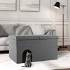 Costway Cat Litter Box Enclosure Hidden Furniture Cat Washroom Shoe Storage Bench Beige/Grey - 2 of 4