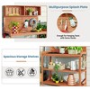 Whisen Large Rustic Farmhouse Wooden Potting Bench Table, Patio Workstation with Storage Shelves and Side Hook - 3 of 4