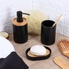 Evideco French Home Goods Elegant Soap Dispenser - Polyresin and Bamboo Design, Refillable Liquid Pump - 4 of 4