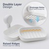 Aoibox Suction Cup Soap Dish Holder for Shower Wall Mounted Self Draining No Drill Removable Bar Soap Sponge Holder for Bathroom Bathtub Kitchen Sink - 3 of 4
