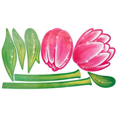 Slickblue Red Lotus Wall Decals – Removable Vinyl Stickers for Living Room, Bedroom, and Home Décor