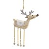 7.0 Inch Deer With Glitter Antlers Bells Dangle Legs Tree Ornaments - 3 of 3