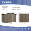 ALAULM Outdoor Storage Shed Waterproof, Large Garden Tool House with Air Vents and Lockable Sliding Door, Metal Shed for Garden, Patio, Backyard - 3 of 4