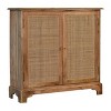 HomeRoots 34" Brown Solid Wood And Textured Rattan Accent Cabinet With Two Doors - 4 of 4