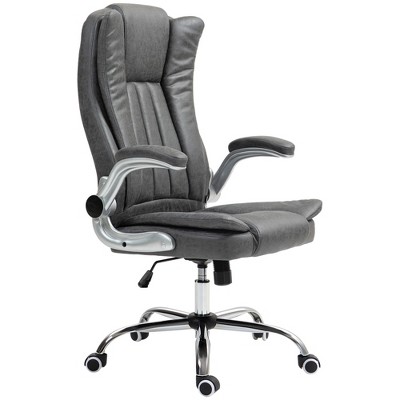 Microfiber Executive Office Chair, Desk Chair with Padded Flip-up Arms, Adjustable Height and Tilt Function