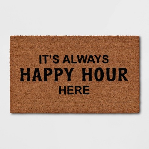 1'6"x2'6" It's Always Happy Hour Here Doormat Black - Opalhouse™ - image 1 of 4