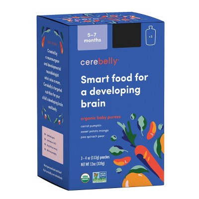 Cerebelly Clean Label Project Purity Award Winning, 5-7 Months Organic Baby Food - 3pk/12oz