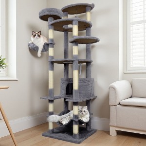 Kumasinova 78.8"/84.6" Tall Cat Tree with Hammock,Cat Tower with Scratching Post,Modern Cat Tree for Indoor Cats Large Adult,Cute Cat Furniture - 1 of 4