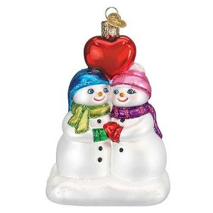 Old World Christmas 4.75 In Snow Couple's 1St Christmas Love Romance Happy Tree Ornaments - 1 of 3