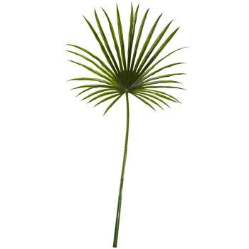 Nearly Natural 50-in Fan Palm Spray Artificial Plant (Set of 2)