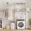 Laundry Room Storage, 5 Tier Wood Over The Washer and Dryer Shelf with Drying Racks - Heavy Duty Space Saver Standing Dry Rack - 3 of 4
