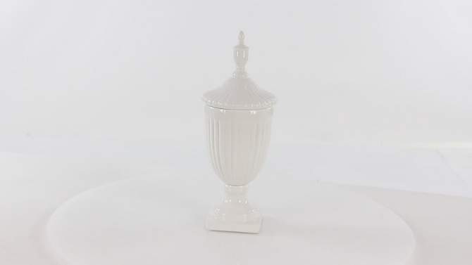 26&#34; Modern Ceramic Urn Vase White - Olivia &#38; May, 2 of 26, play video