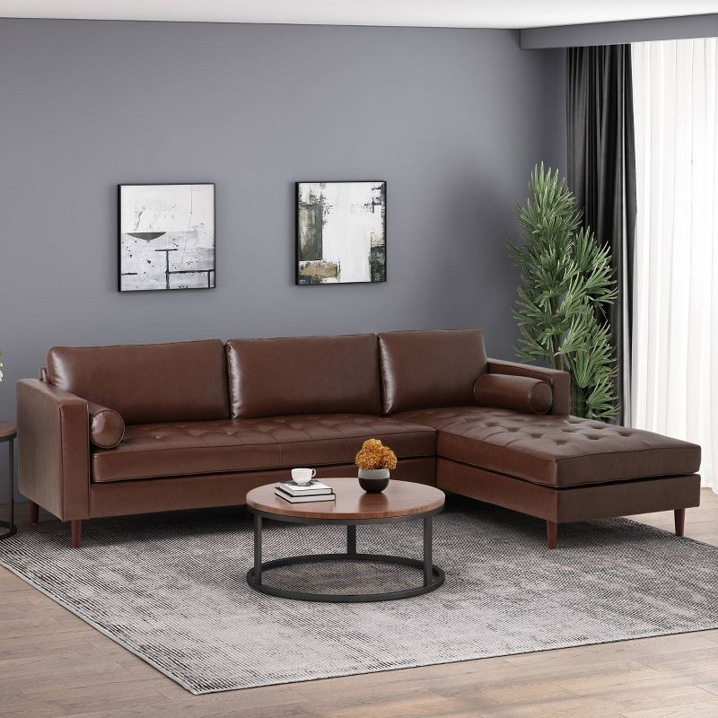 Malinta Contemporary Tufted Upholstered Chaise Sectional - Christopher Knight Home, 3 of 17