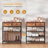 USIKEY Shoe Rack, 4 Tier Shoe Storage Organizer with 2 Drawers, Metal Shoe Shelf for 9-12 Pairs of Shoes, with 3 Fabric Shelves and Wooden Top - 4 of 4