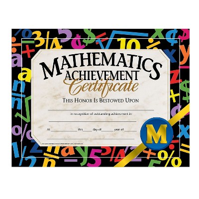 Flipside Mathematics Achievement Certificate 8.5" x 11" Multicolor 30/Pack 5 Packs/Carton (VA581-5)