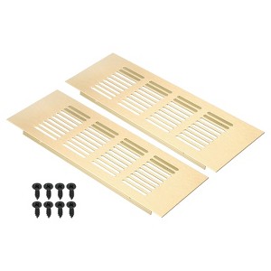 Unique Bargains Aluminum Rectangle with Mounting Screw Cabinet Air Vent Cover 2 Pcs - 1 of 4