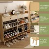 Rattan Shoe Storage Cabinet with 4 Flip Drawers & 2 Slide Drawers, Freestanding Wooden Shoe Organizer for Entryway, Hallway and Foyer - 4 of 4