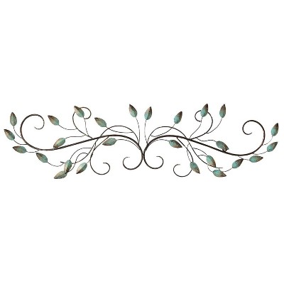 40" x 10" Scroll Leaf Wall Décor Patina - Stratton Home Décor