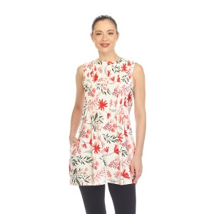 White Mark Women's Floral Sleeveless Tunic Top - White Mark - 1 of 4