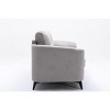 APRILSOUL Callie Loveseat, Gray Woven Fabric, Tufted Cushion, Pocket Coils, Black Metal Legs - 4 of 4