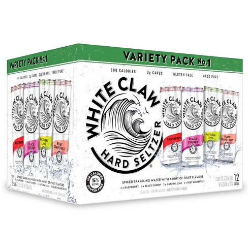 White Claw Hard Seltzer, Variety Pack No. 1, 12 Pack, 12 fl oz Cans