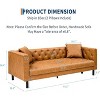 Coucheta 81" Leather Sofa Collection - Chesterfield Style 3-Seater with Deep Seats & 2 Pillows, Button Tufted Design, Multiple Colors - 3 of 4