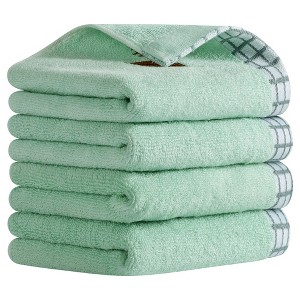 REGALWOVEN Leaves Pattern Soft Absorbent Cotton Polyester Decorative Hand Towel 13" x 29" - 1 of 4