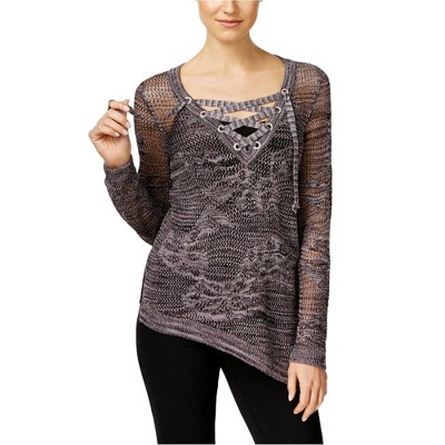 I.N.C International Concepts Womens Asymmetrical Knit Sweater, Black, XX-Large