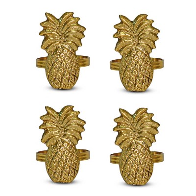 India Handicrafts 16039 Polished Gold Tone Pineapple 2 Inch Aluminum ...