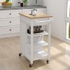 NicBex Modrn Kitchen Island Cart with Adjustable Shelves & Center Drawer & Wheels,Storage Cabinet Dining Sideboard for Kitchen,Dining Room - 4 of 4