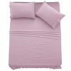 Microfiber Sheets Set 4 Piece Solid Sheet Set Deep Pocket Bed Sheets Plain Bedding with Pillowcases  - Lux Decor Collection - image 3 of 4