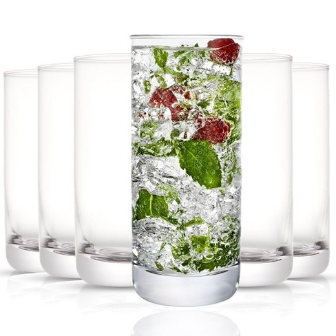 Highball Cocktails Glass Clear Tall Bar Ware with Heavy Base and Non-Lead Crystal for Drinking Juice Mojito Beer 11 oz Set of 4 