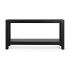 Modern Farmhouse Console Table with Wood Veneer Top and Rounded Corners,Black Entryway or Living Room Accent Table–The Pop Home - 3 of 4