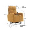 Rocking And Swivel Recliner,Upholstered Recliner Sofa Chair With Metal Legs And One Left Bag, Tall Back Lounge Chair Nursery Chair-Cuddlewood - 4 of 4
