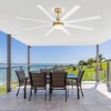 Airsurfer 72" Black Windmill Ceiling Fan with Color-Changing LED Light & Remote, 8 ABS Blades for Large Rooms, DC Motor, 7''&12'' Downdods - 3 of 4