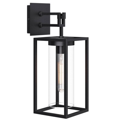 Sedona Classic Black Iron Outdoor Wall Sconce with Glass Shade