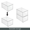 mDesign Plastic Stackable Crafting Drawer Organizer Bins, Handle, 4 Pack - Clear - 4 of 4