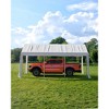 Carport Heavy Duty, 20'x13'x11'  8 Reinforced Leg Poles & 14 mil PE Canopy, Open Portable Carport for Full-Sized Pickup Truck, Boat - 4 of 4