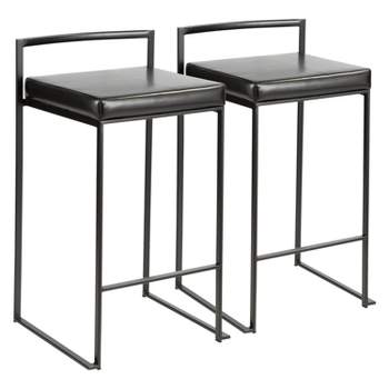Set of 2 26" Fuji Contemporary Counter Height Barstools - LumiSource