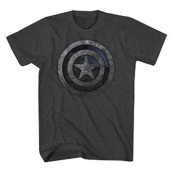 Men's Marvel Captain America Logo Short Sleeve Graphic T-Shirt - Charcoal Heather