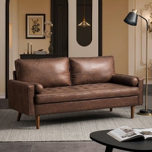 XIZZI Modern Compact 2-Seater Sofa for Small Spaces - Soft Polyester Fabric, Sponge & Plush Filling, Solid Wood Frame Loveseat in Multiple Colors - 1 of 4