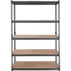 PDTEND 5-Tier Utility Storage Shelving Unit, Adjustable Heavy-Duty Metal Rack Organizer for Kitchen, Pantry or Basement, Black - 2 of 4