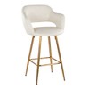 26" Contemporary Fixed-Height Counter Stool with Metal Legs, Armrests, and Square Footrest, Set of 2 - 2 of 4