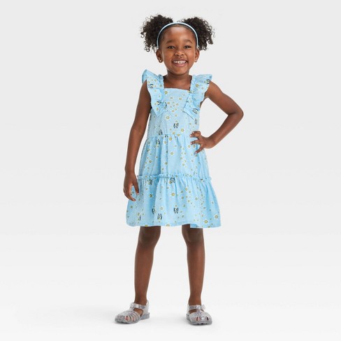 Toddler Girls' Chambray Embroidered Dress - Cat & Jack™ Blue : Target