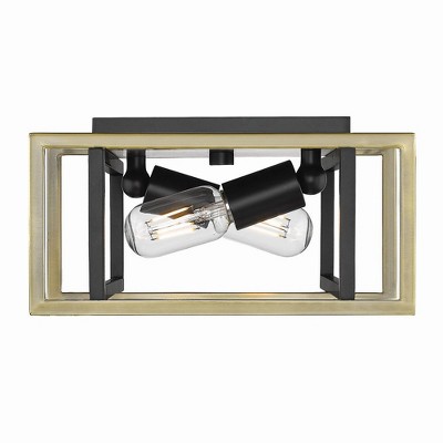 Tribeca Black and Pewter Indoor/Outdoor Flush Mount Light