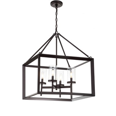 21" Metal/Glass Anna Ceiling Light (Includes Energy Efficient Light Bulb) Bronze - JONATHAN Y