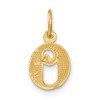 Black Bow Jewelry 14k Yellow Gold, Isabelle Collection, Mini Letter O Initial Charm - 3 of 4