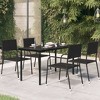 vidaXL Garden Dining Table Black Powder-coated steel, glass - 4 of 4