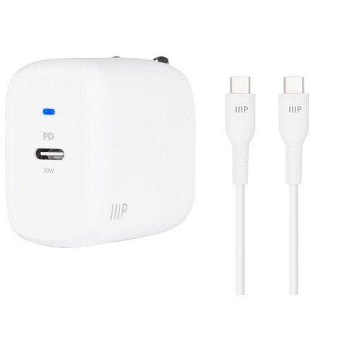 manuskript Ass kompliceret Monoprice Ipad Pro Charging Bundle - 30w 1-port Pd Gan Technology Foldable  Wall Charger White, Power Delivery And 1.8m (6ft) Fast Charge Usb-c Cable :  Target